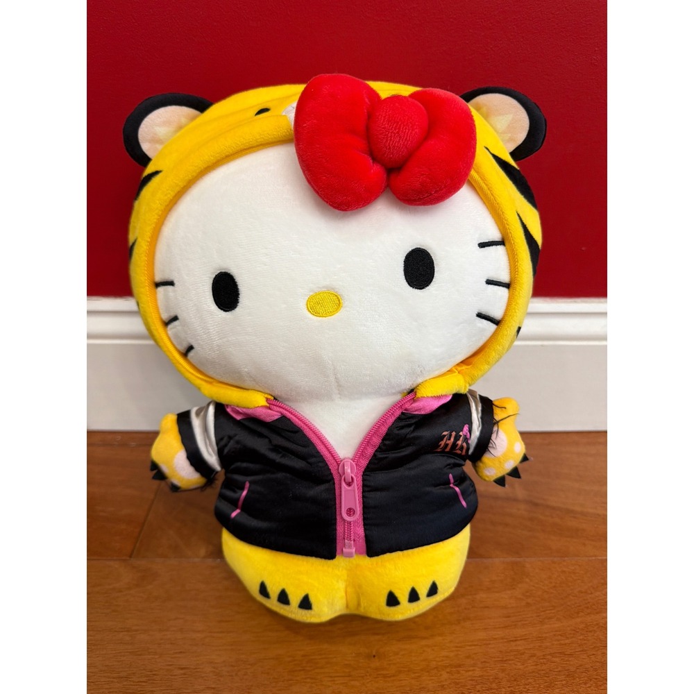 Kidrobot Hello Kitty Tiger Plush Yellow‎ Black Bomber Jacket 12"